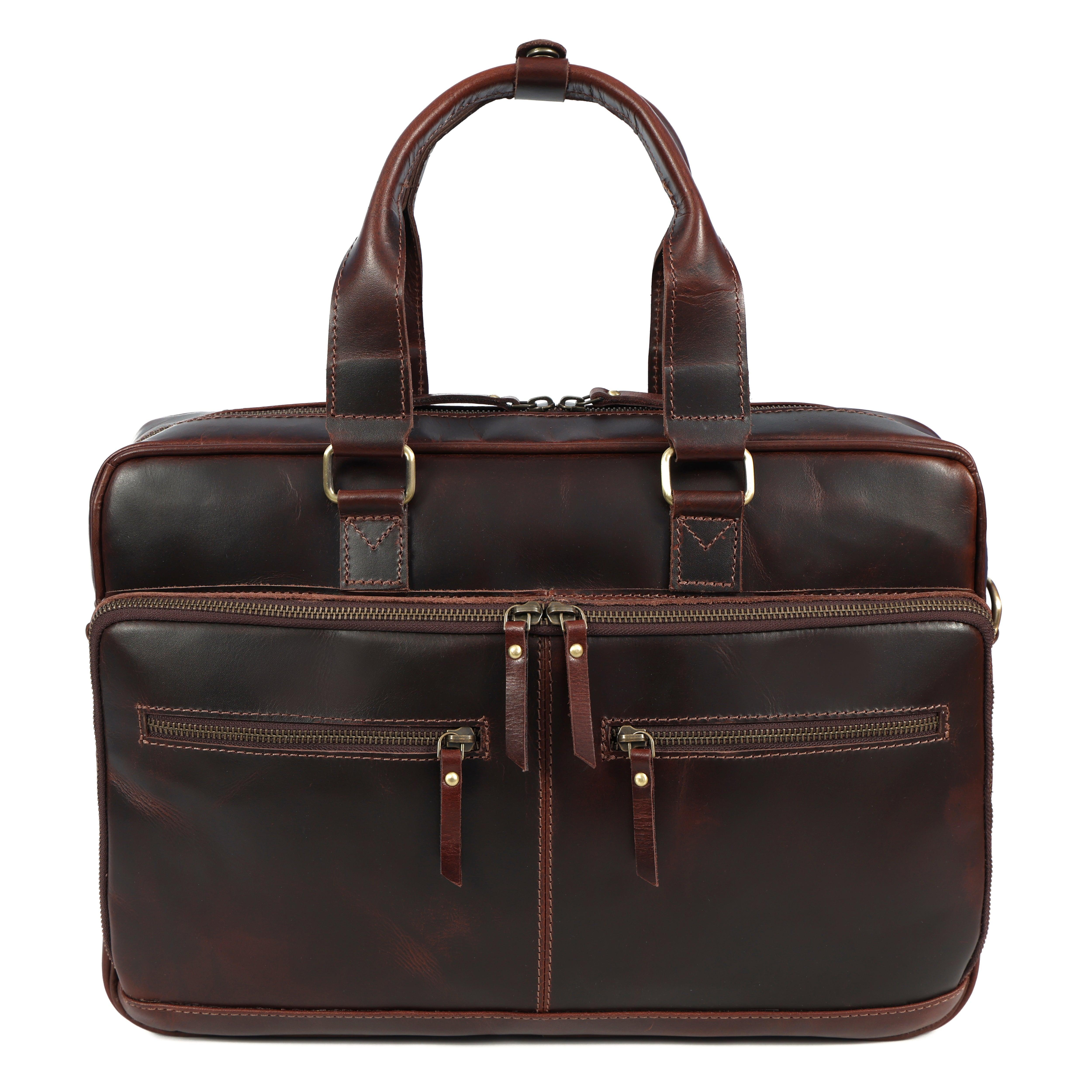 Leather Briefcase for 16-Inch Laptop - Elizo