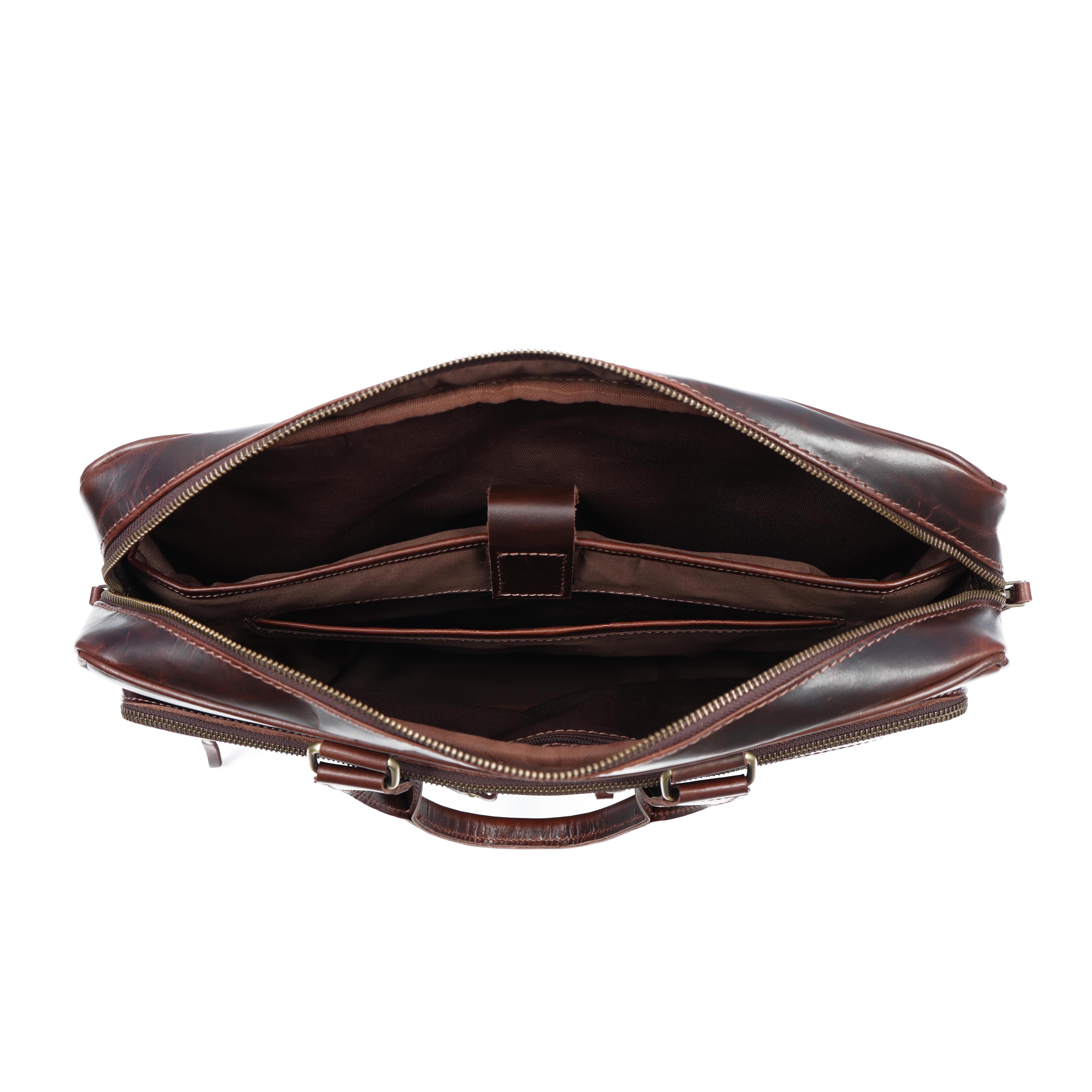 Leather Briefcase for 16-Inch Laptop - Elizo