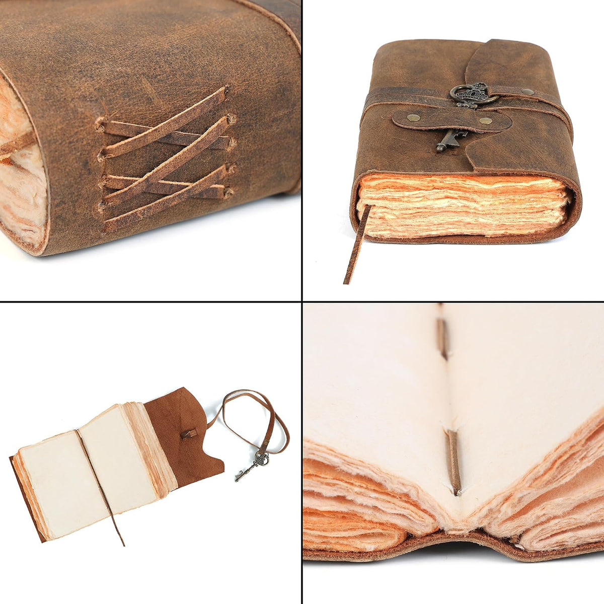 Leather Journal (4X6) - Key Closure - Teak Brown