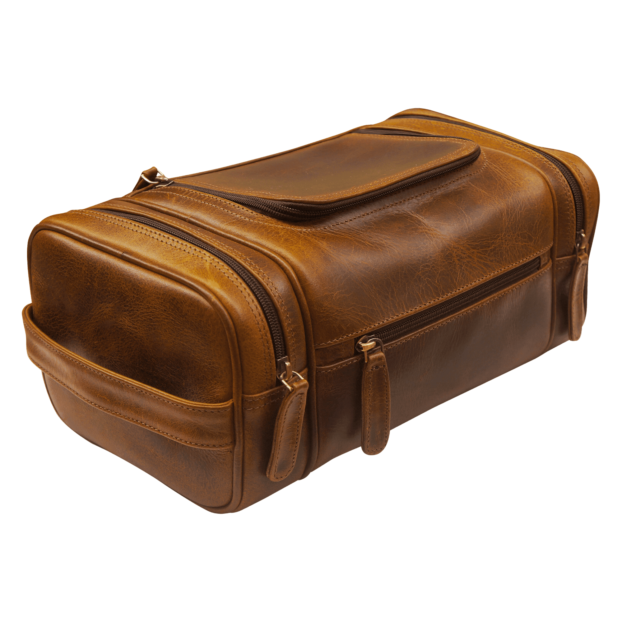 XLarge Leather Toiletry Bag Dopp Kit Antique - Elizo