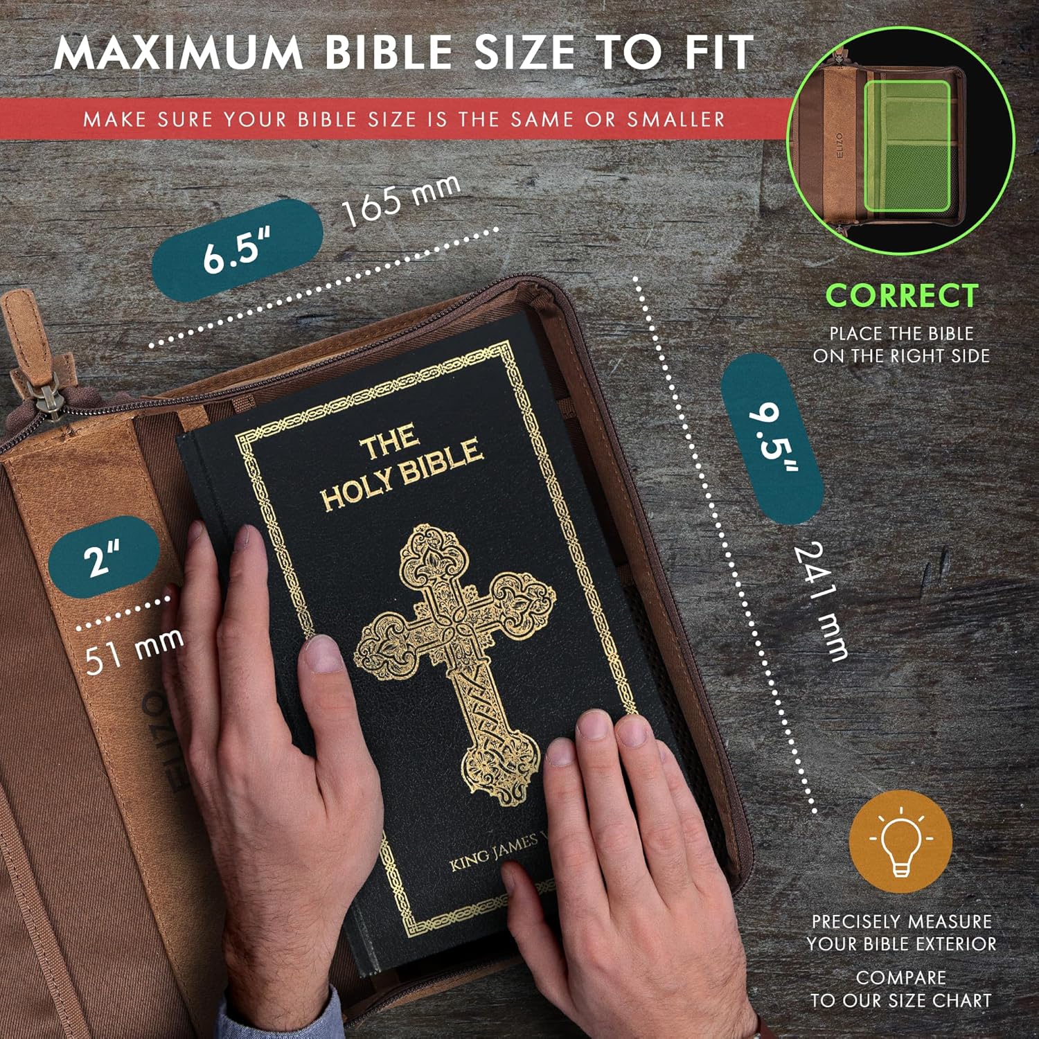 Cross Leather Bible Cover