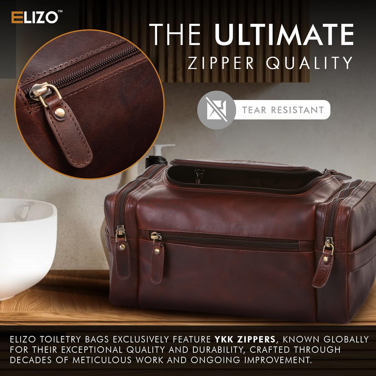 Leather Toiletry Bag (XLarge) (Chestnut)