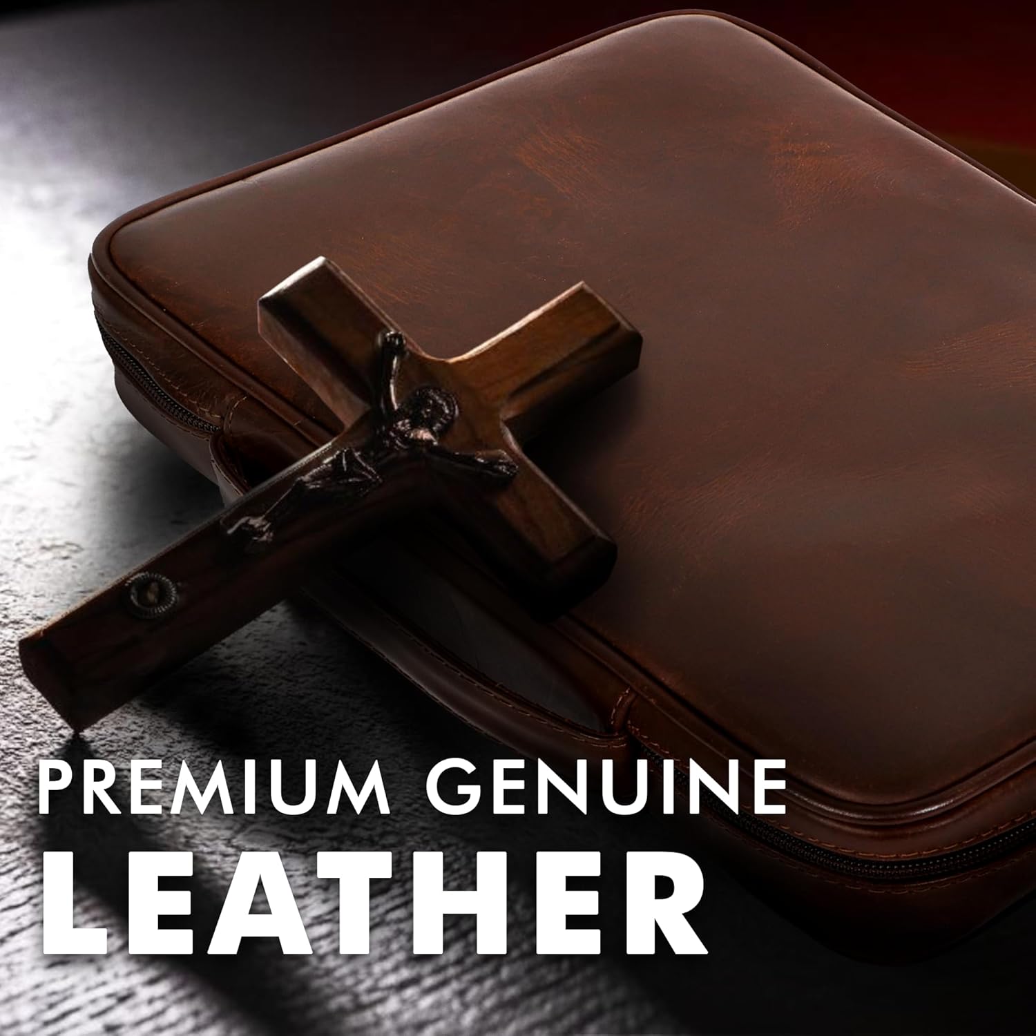 Study Leather Bible Case (Brown)