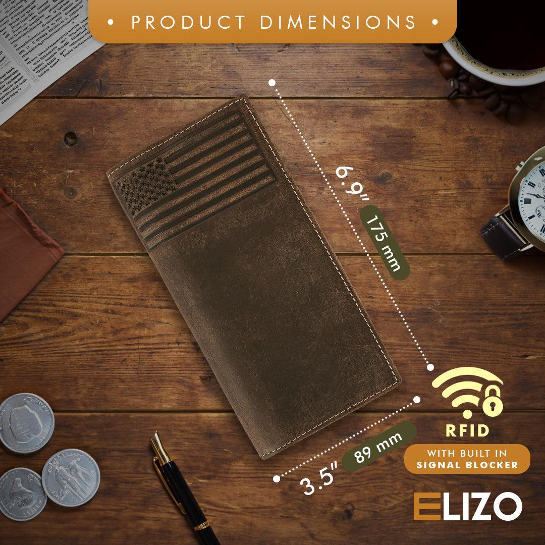 Mens Long Wallet (Small American Flag) - Elizo