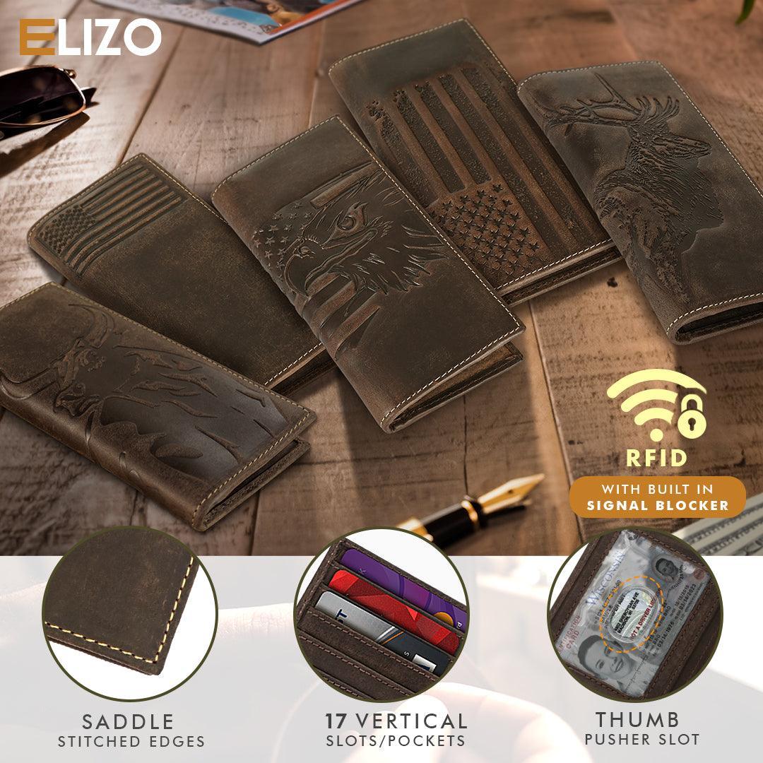Mens Long Wallet (Large American Flag) - Elizo