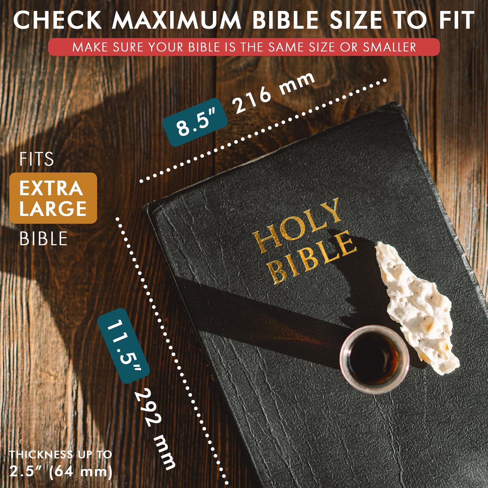 XL Leather Bible Cover Black - Elizo