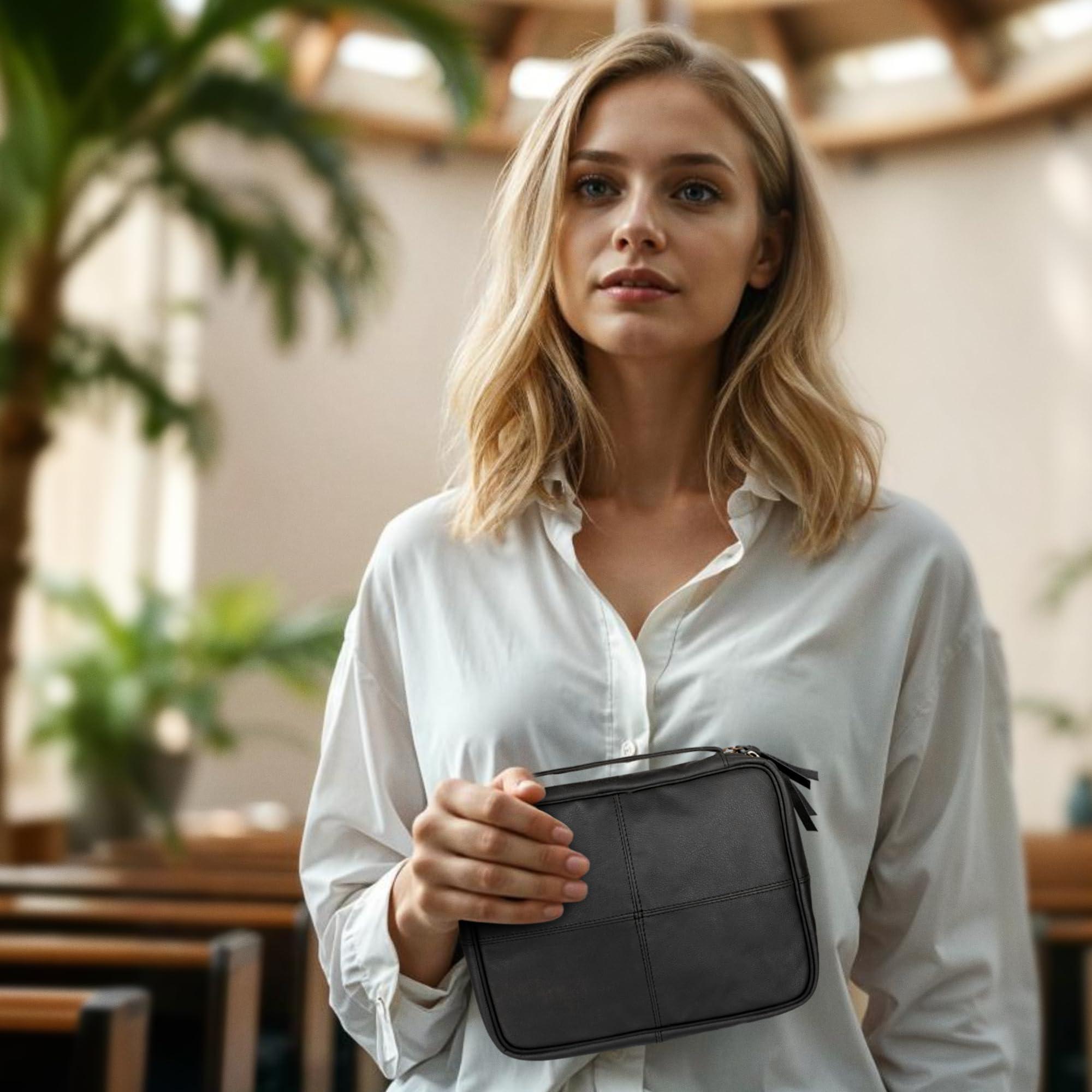 XL Leather Bible Cover Black - Elizo