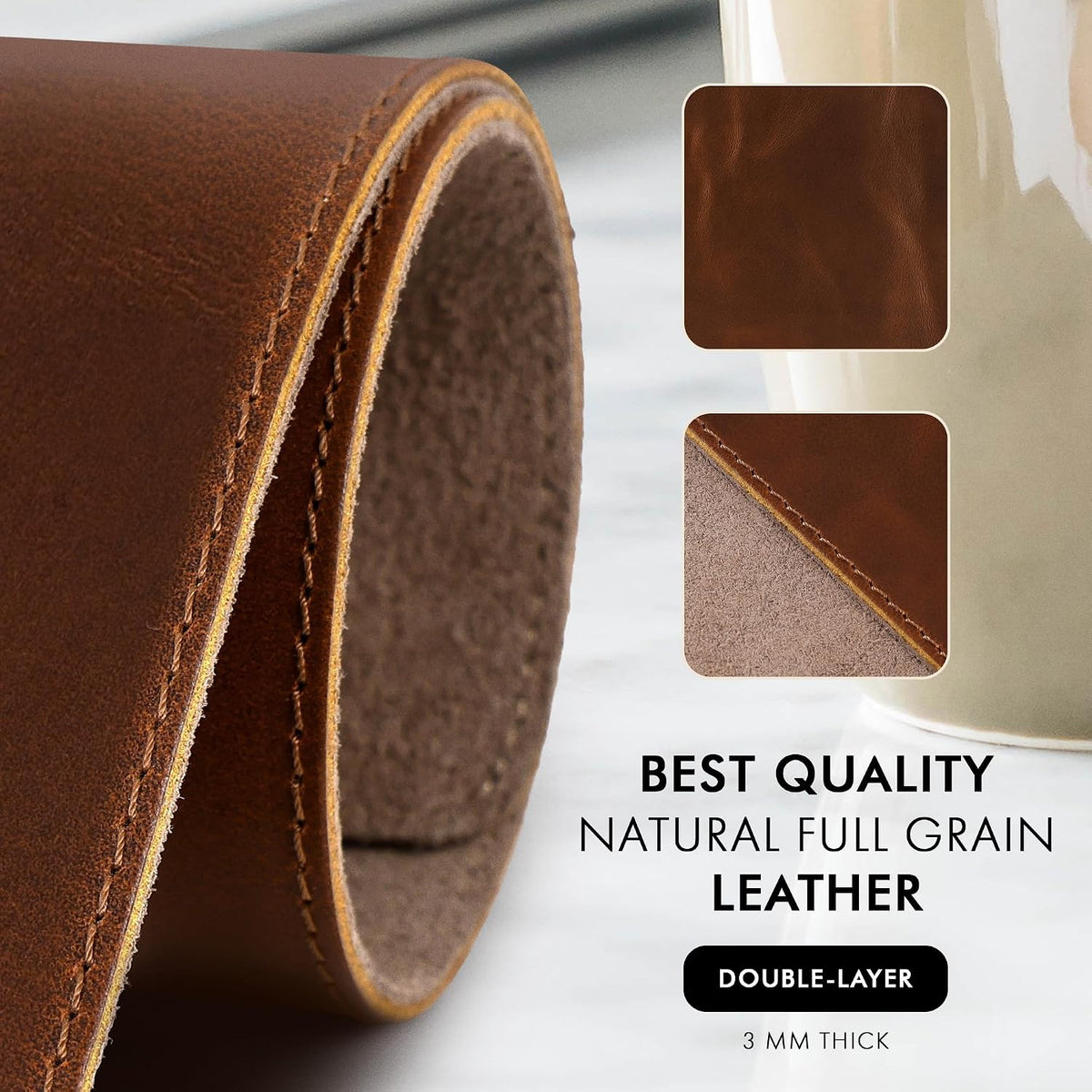 Leather Desk Mat Set (3mm) Double layer (Antique)