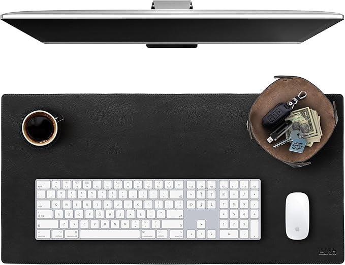 Leather Desk Mat Set (3mm) Double layer (Carbon) - Elizo