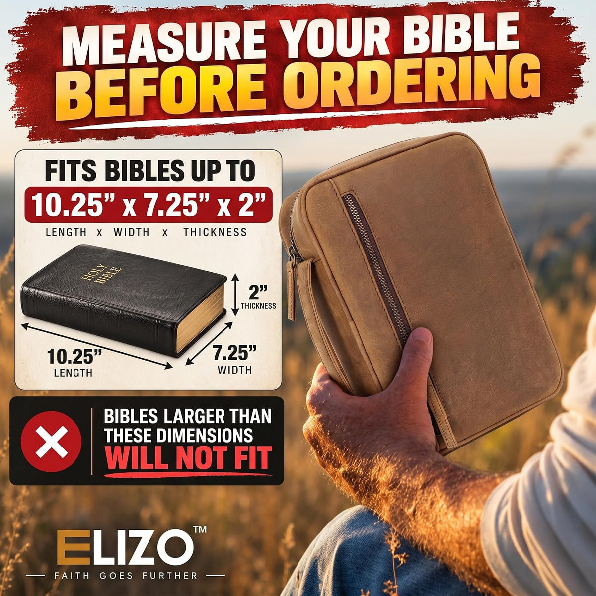 Study Leather Bible Case (Grizzly)