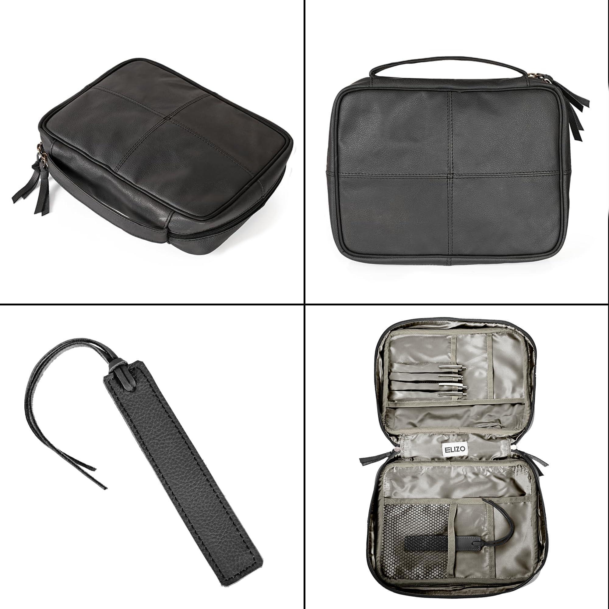 Large Leather Bible Cover Black - Elizo
