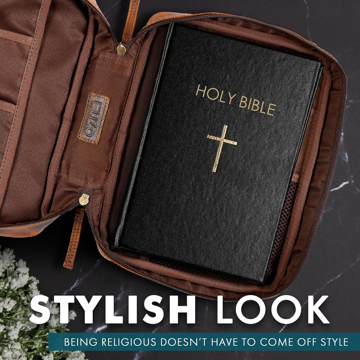 Study Leather Bible Case (Antique)