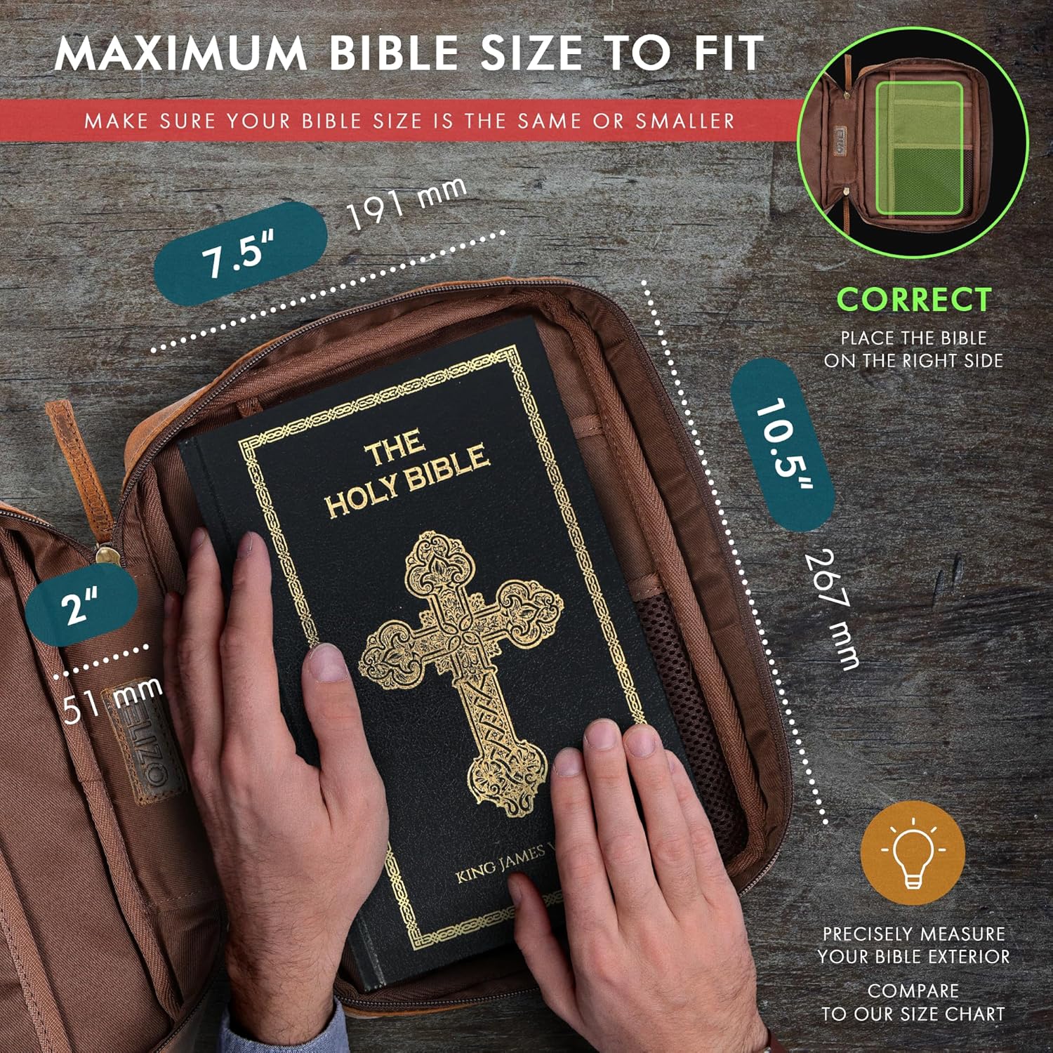 Study Leather Bible Case (Antique)