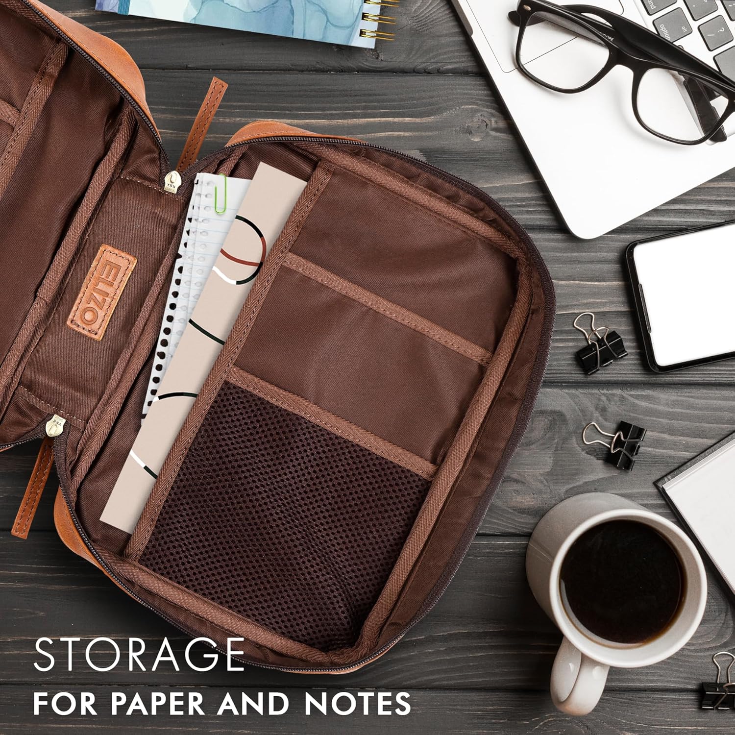 Study Leather Bible Case (Tan)