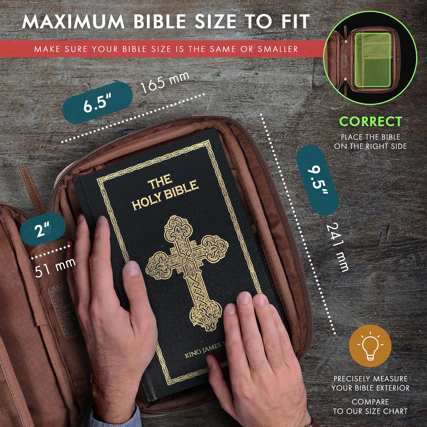 Standard Leather Bible Case (Brown)
