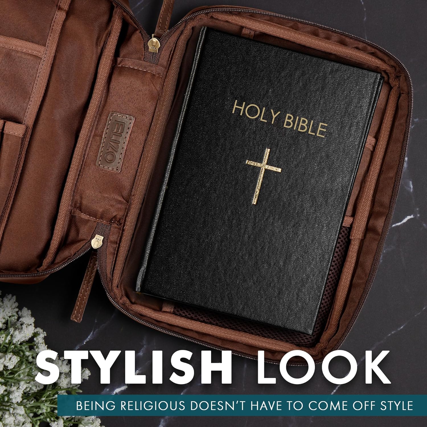 Study Leather Bible Case (Brown)