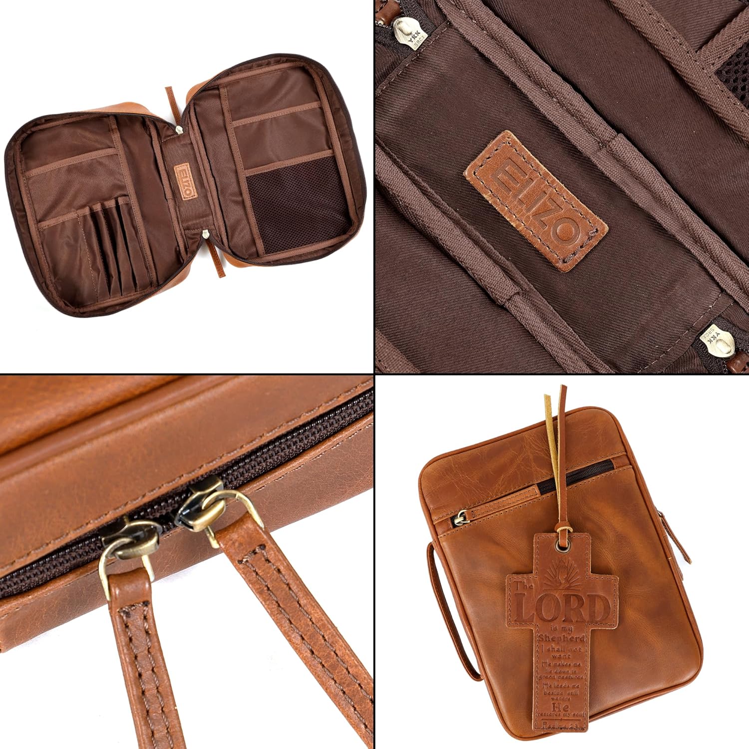 Study Leather Bible Case (Tan)