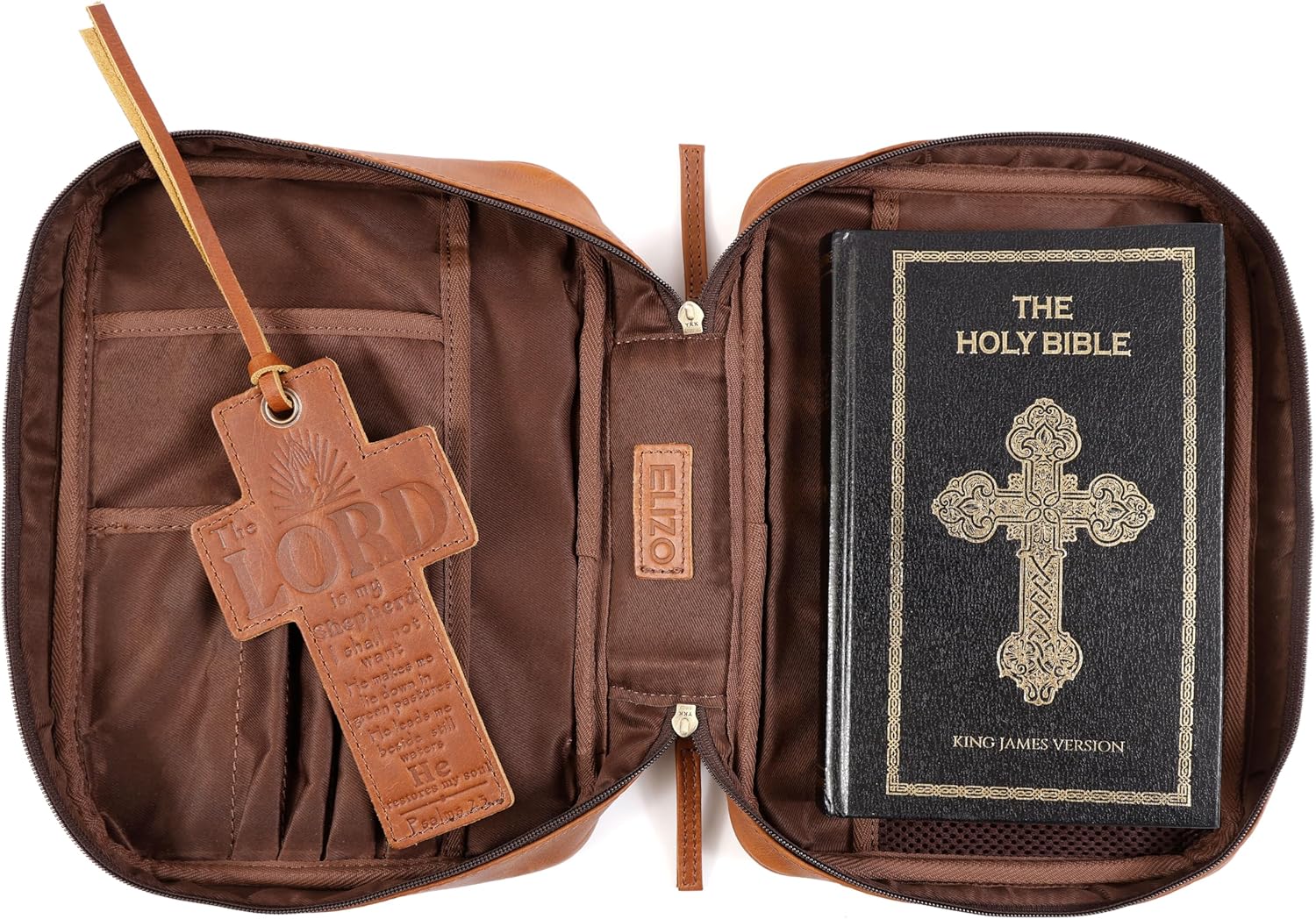 Study Leather Bible Case (Tan)