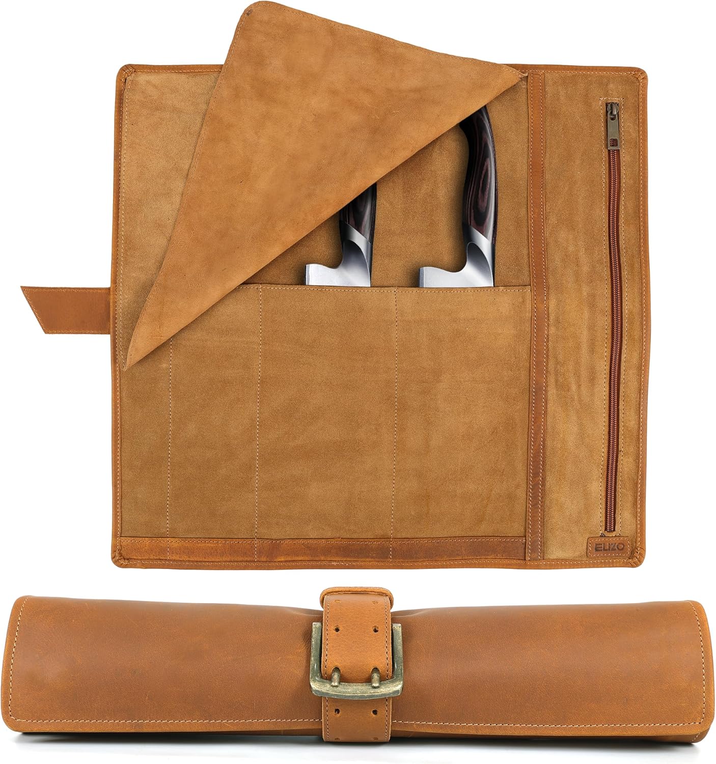 Leather Knife Roll for Chefs – 4 Slots