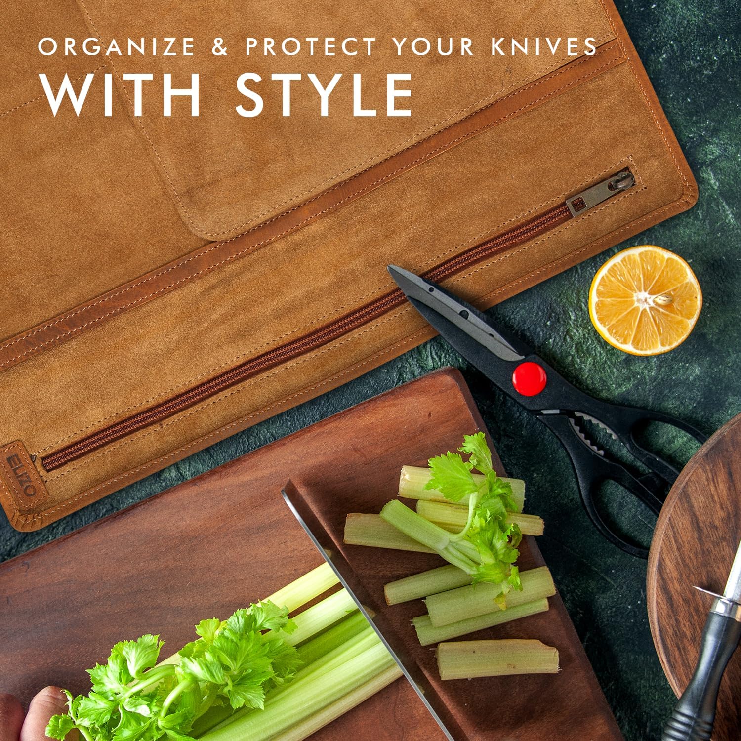 Leather Knife Roll for Chefs – 4 Slots