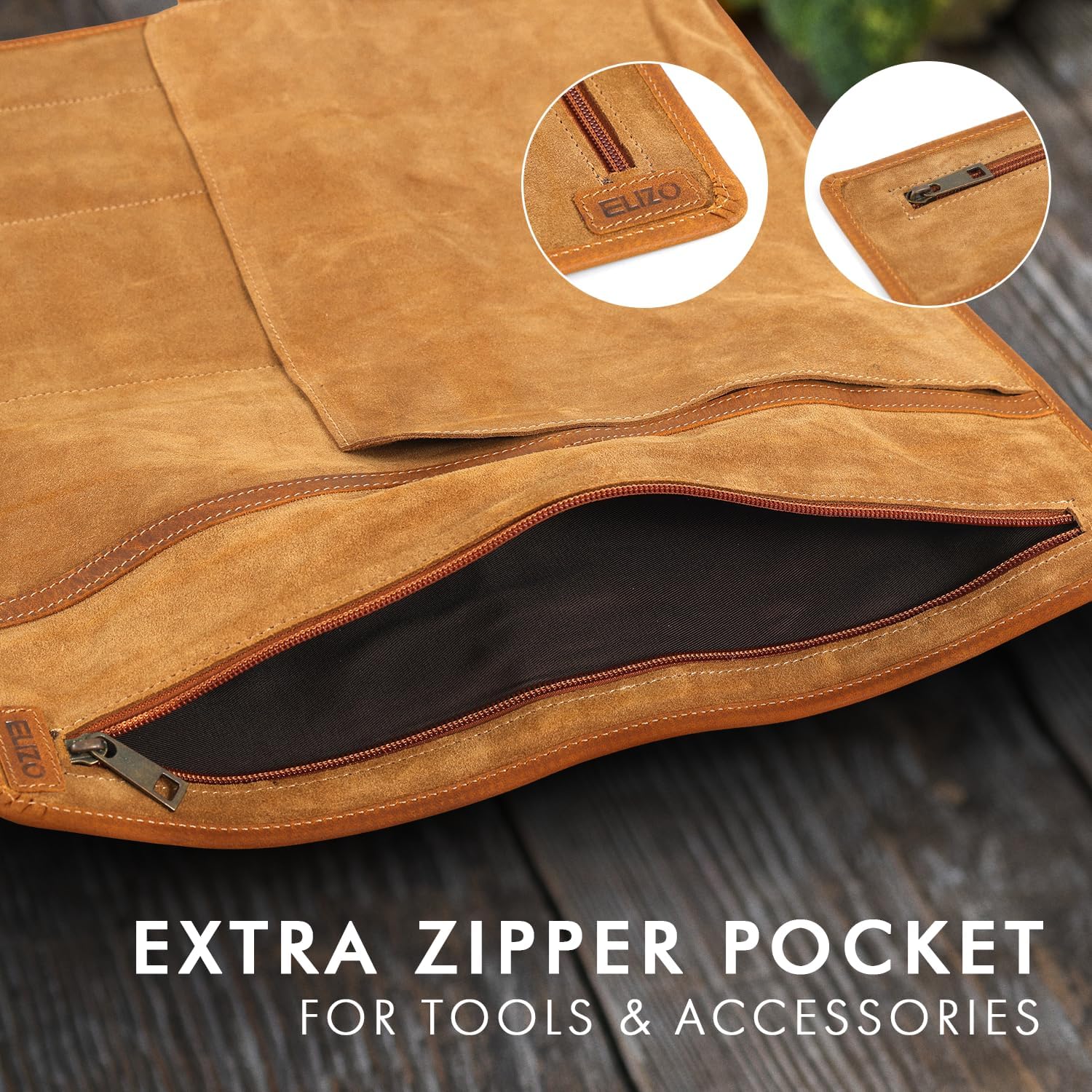 Leather Knife Roll for Chefs – 4 Slots