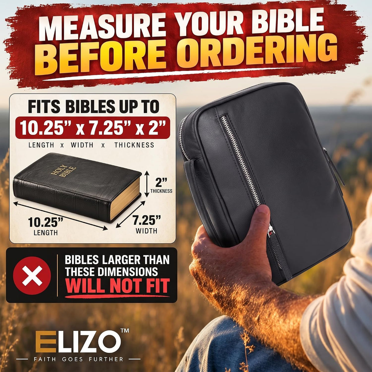 Study Leather Bible Case (Black with Floral Interior)