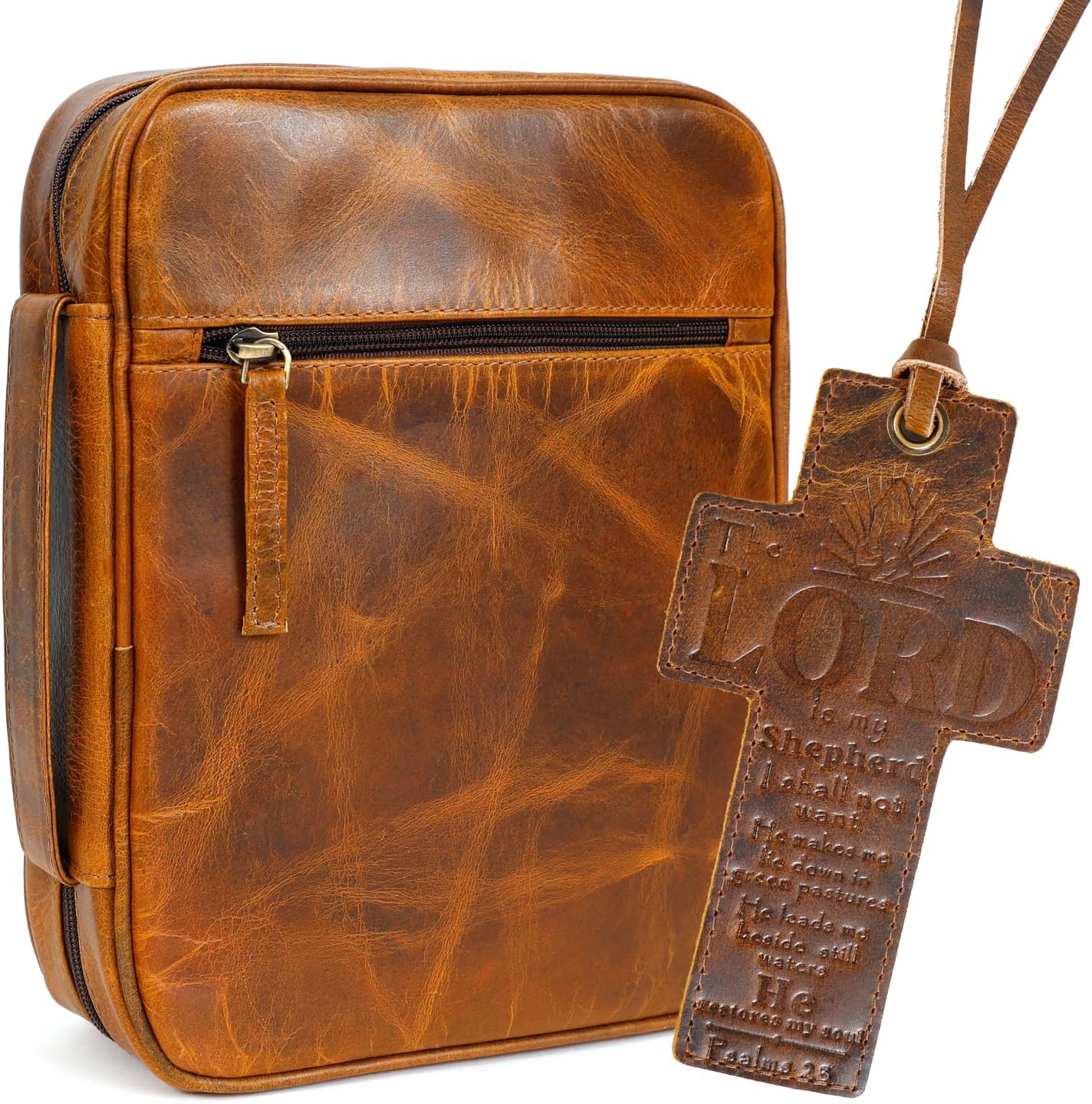 Large Leather Bible Case (Buckskin)