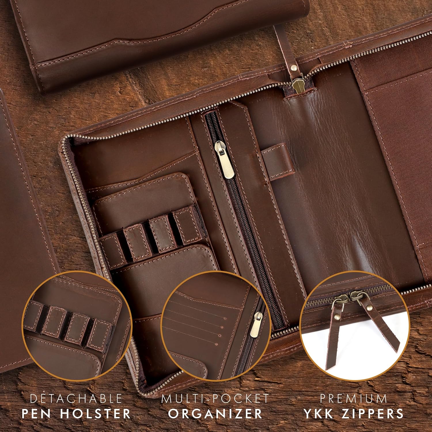 A5 Leather Portfolio & Notebook Cover (Buff)