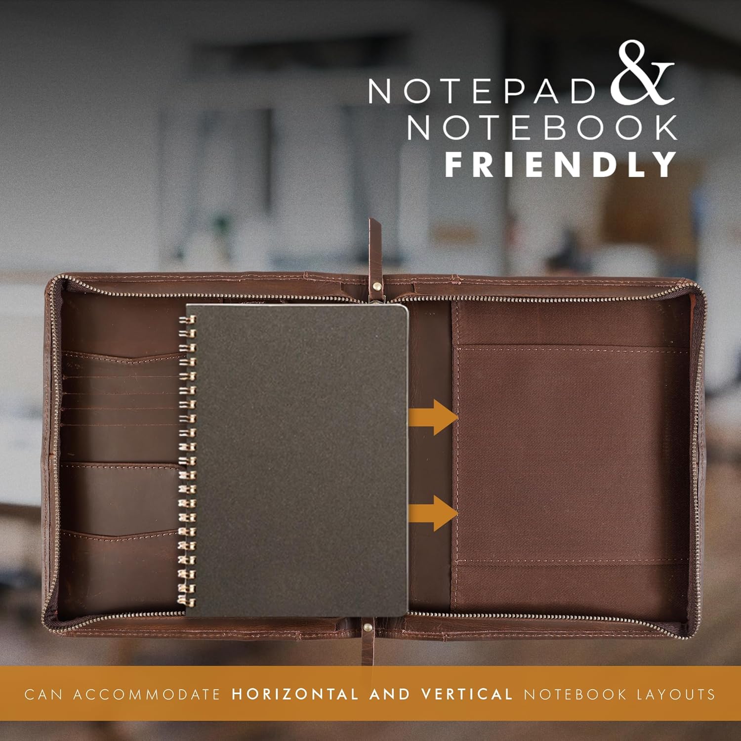 A5 Leather Portfolio & Notebook Cover (Buff)