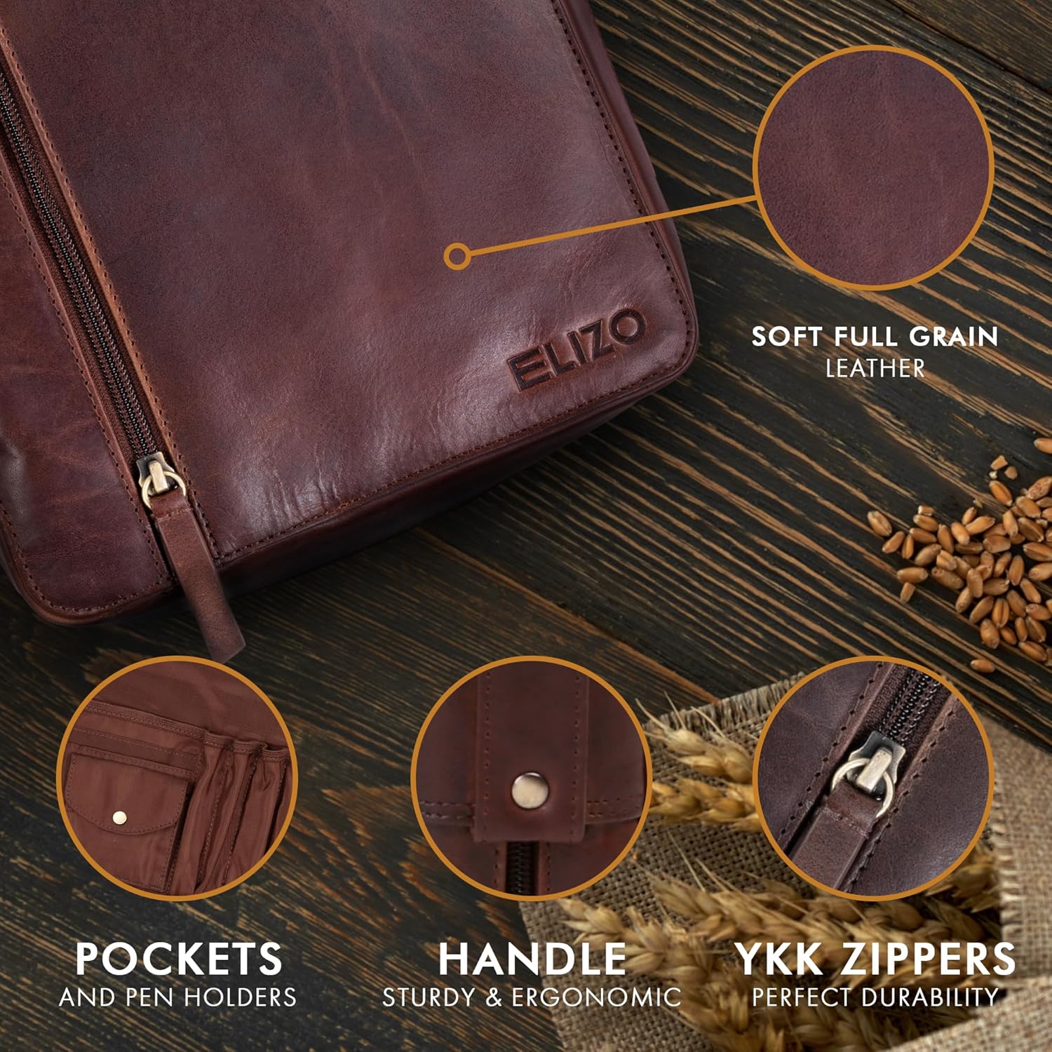 Study Leather Bible Case (Chestnut)