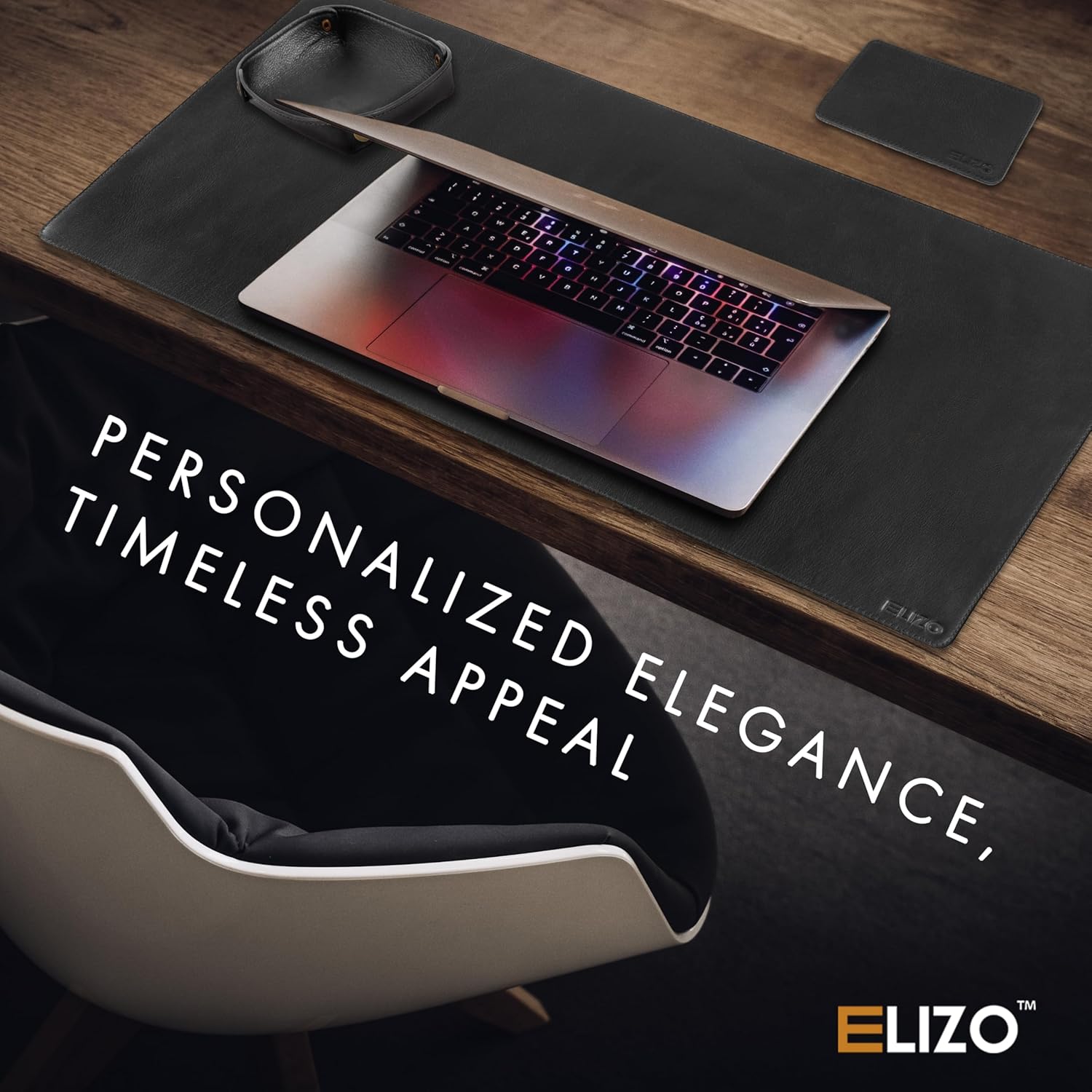 Leather Desk Mat Set (3mm) Double layer (Carbon)