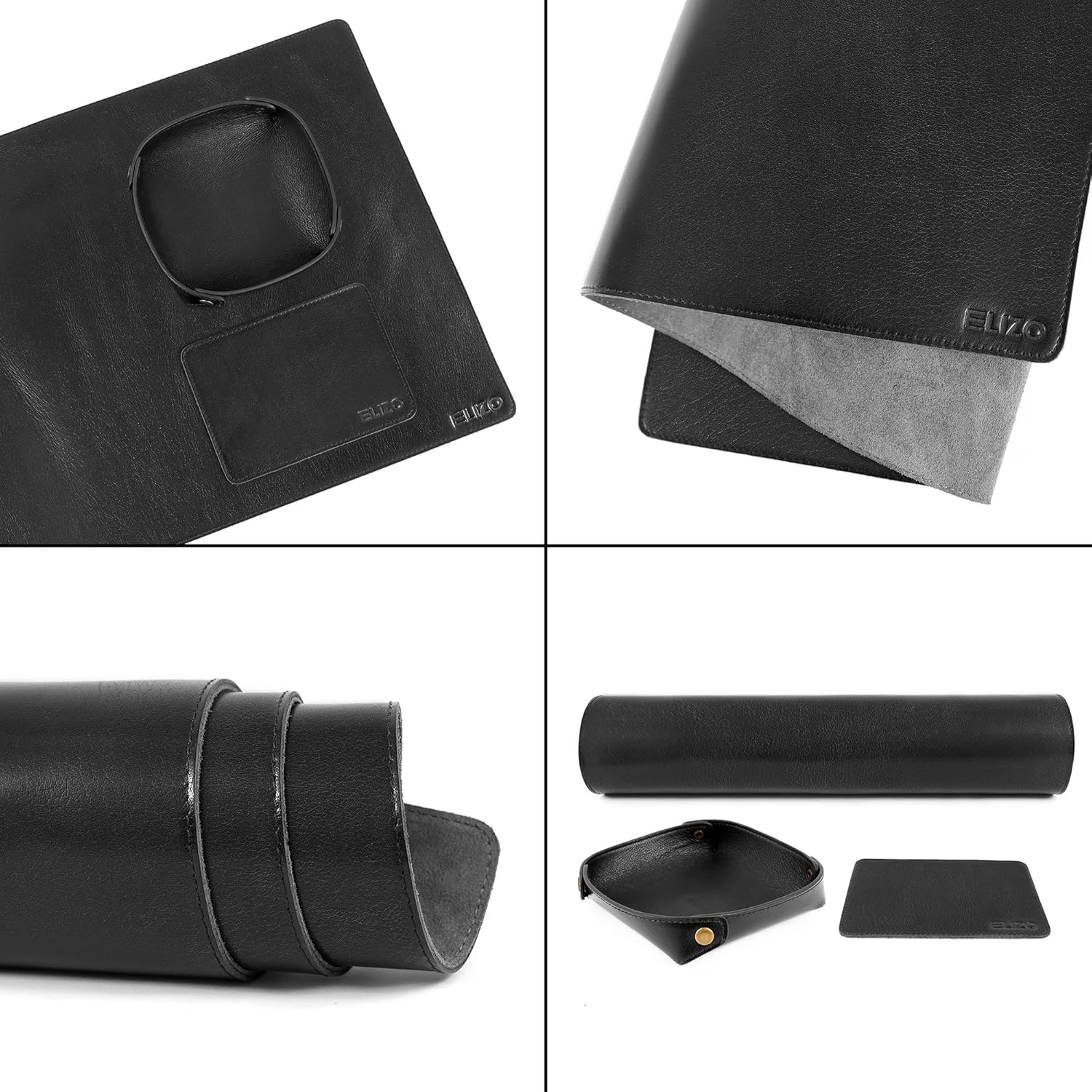 Leather Desk Mat Set (3mm) Double layer (Carbon)