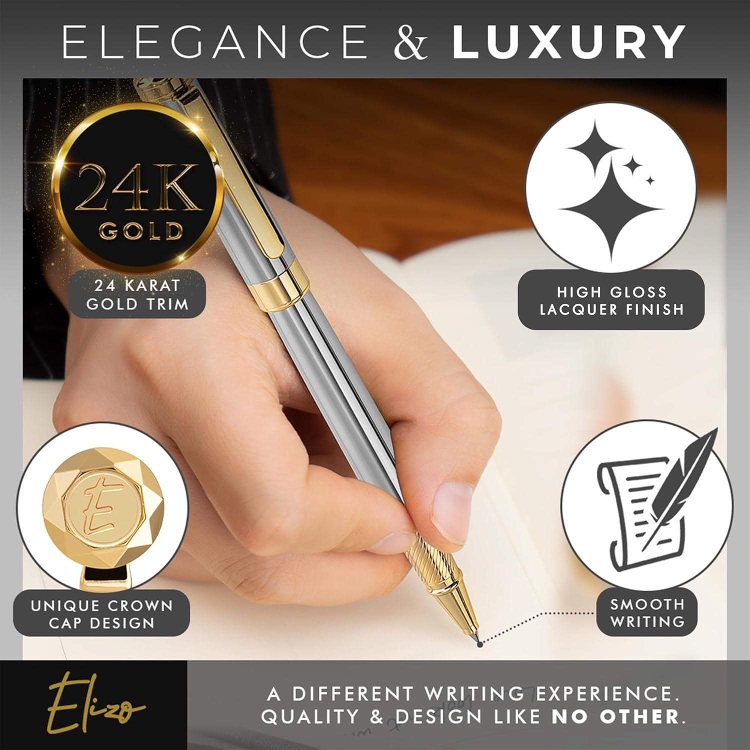 Executive Rollerball Pen (Gold/Chrome)