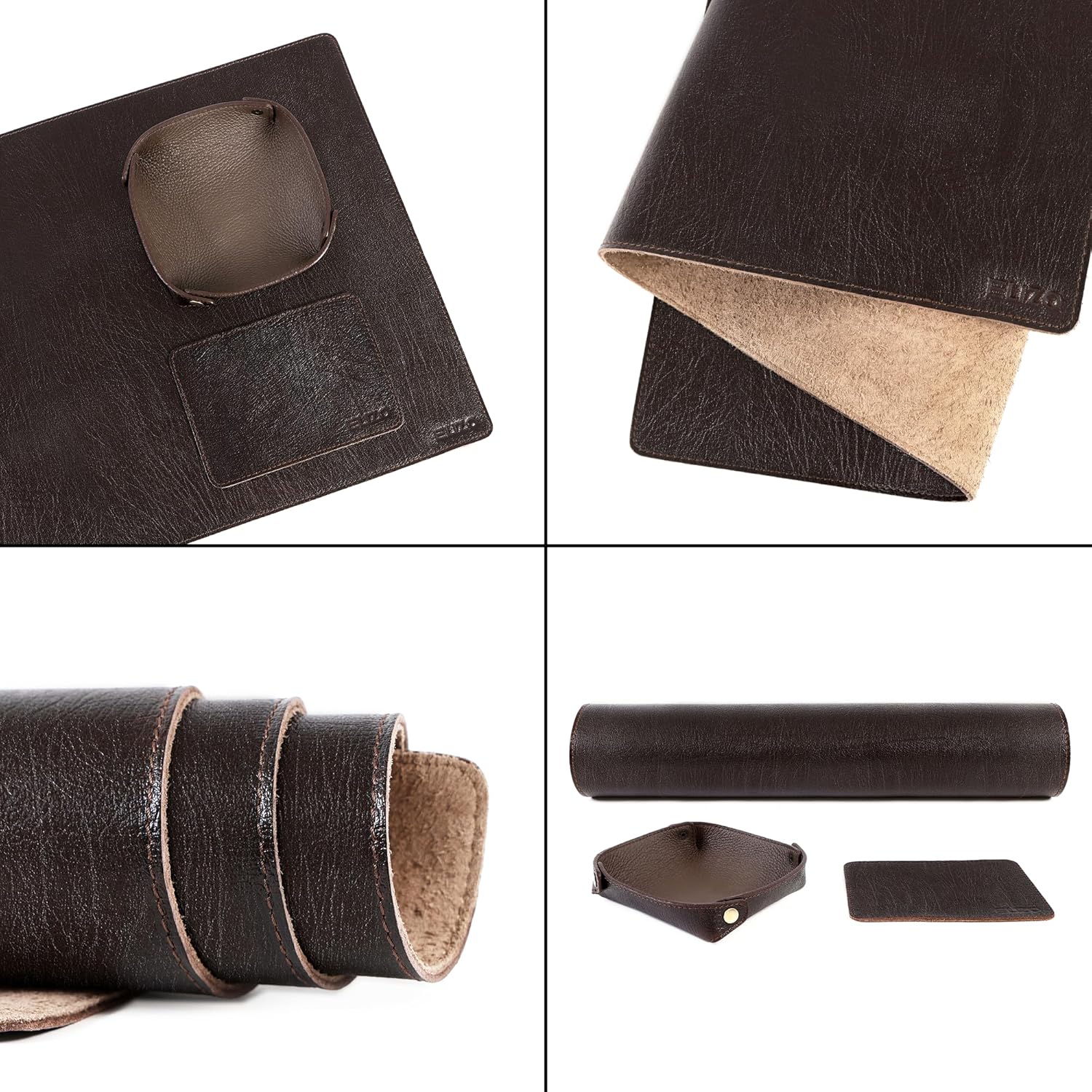 Leather Desk Mat Set (3mm) Double layer (Espresso)