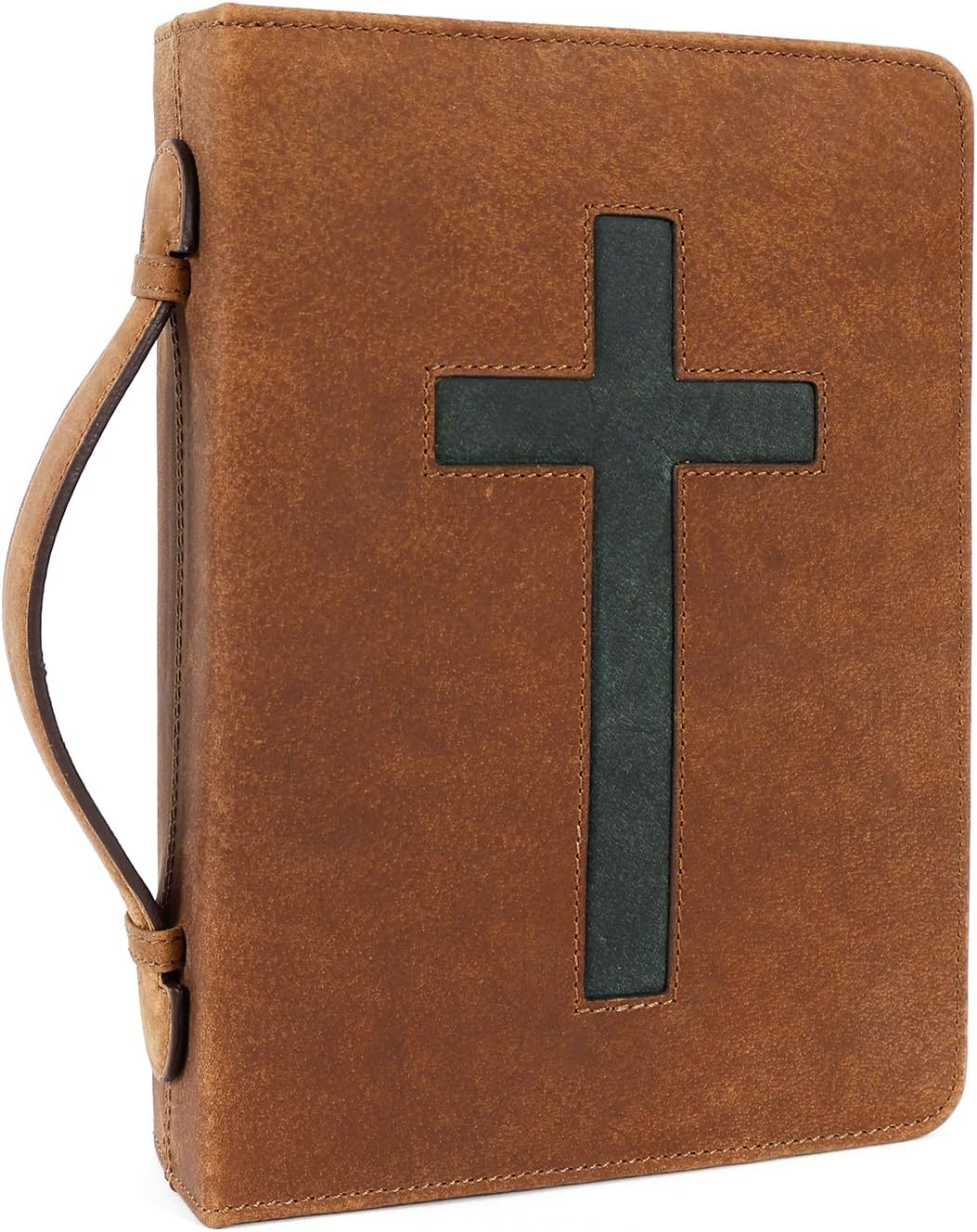 Study Leather Bible Case (Saddle Green)