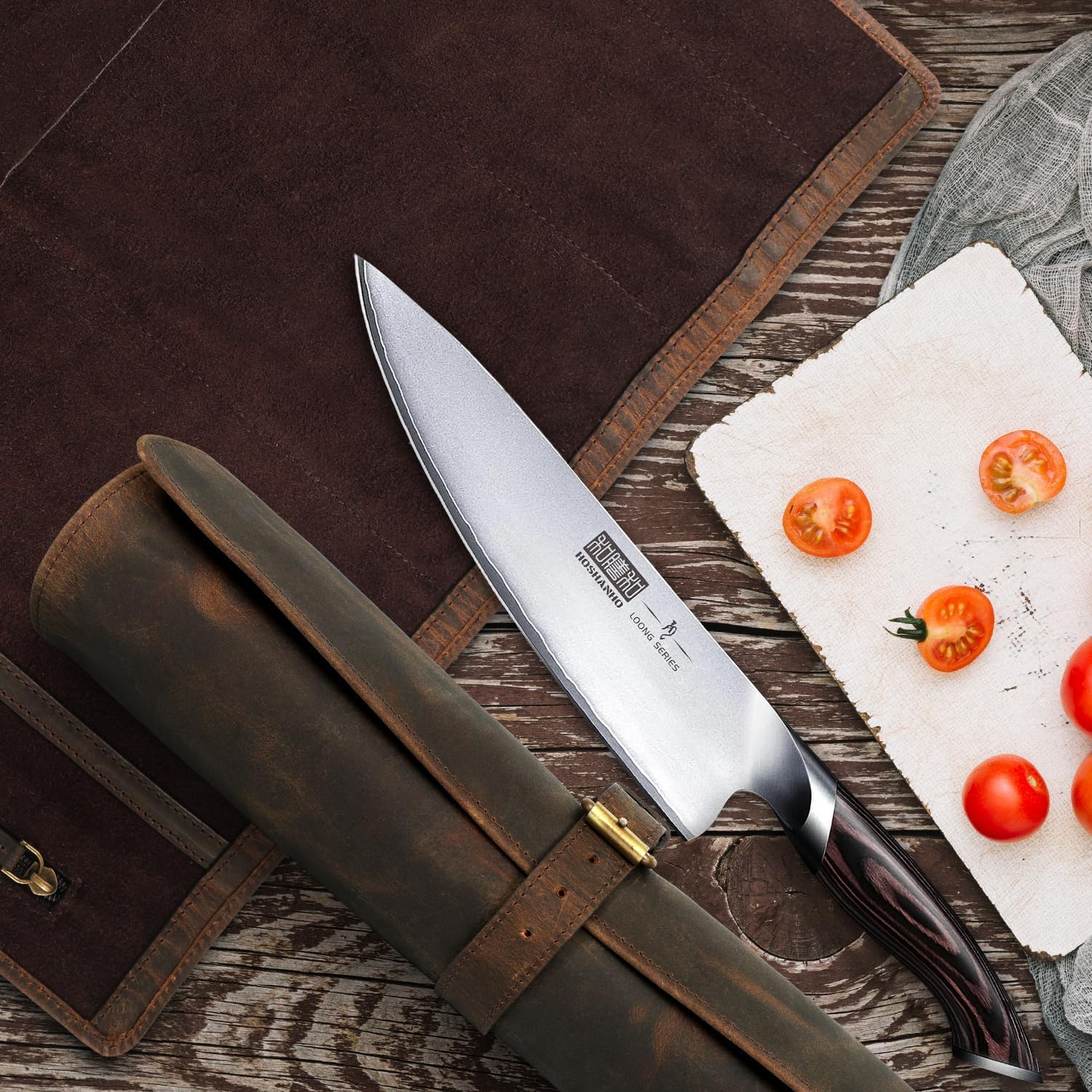 Leather Knife Roll for Chefs - Protectors Sleeve (IronWood)