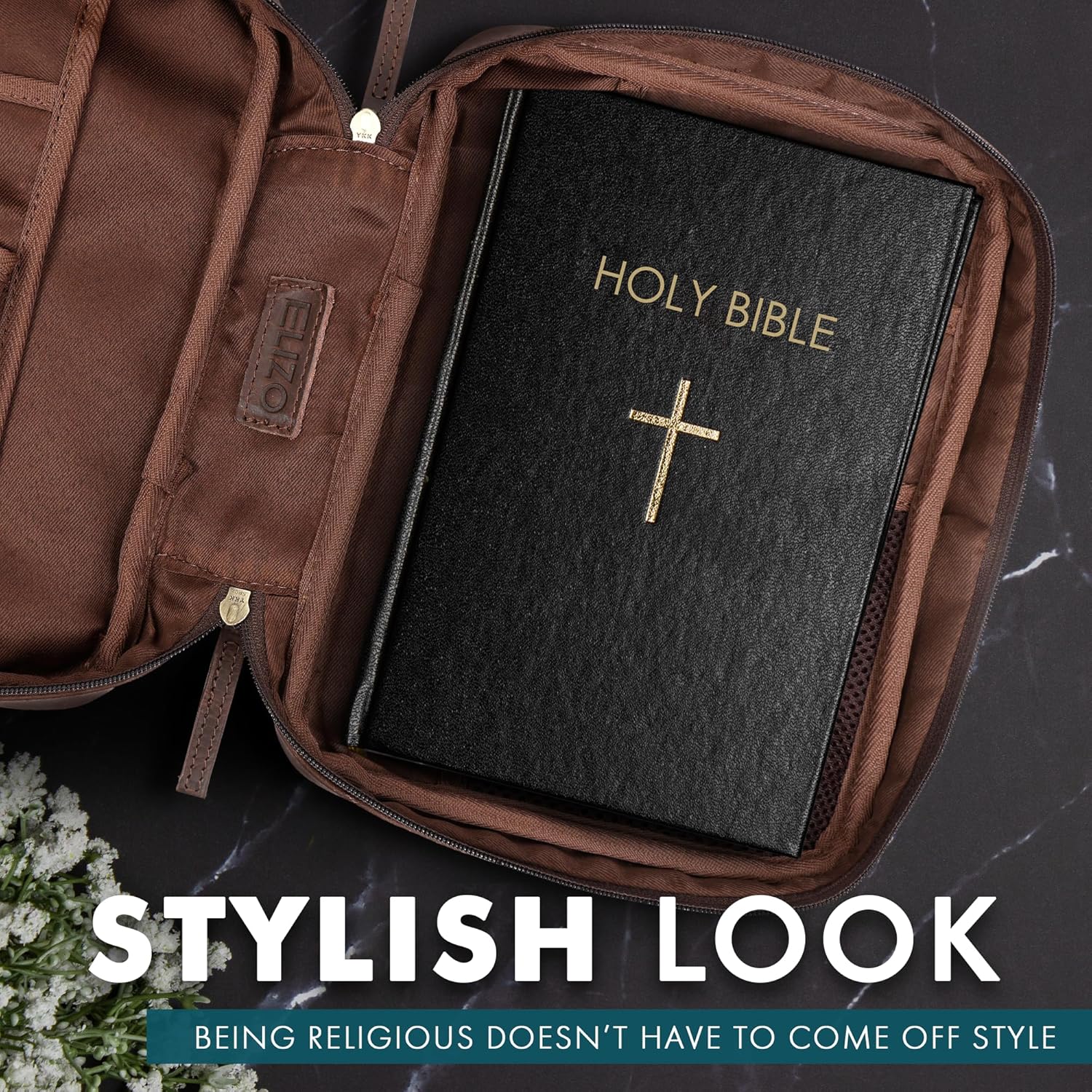 Large Leather Bible Case (Bourbon)