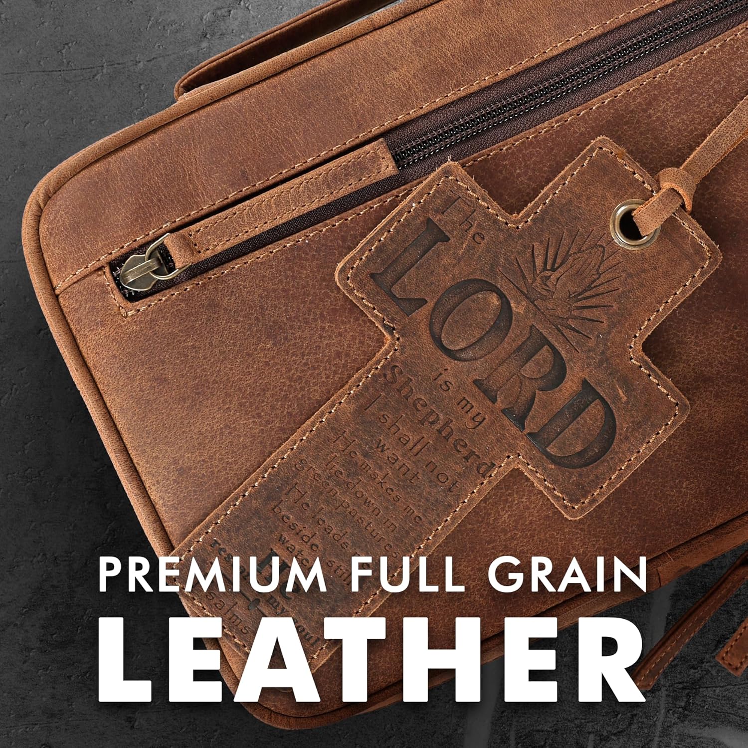 Standard Leather Bible Case (Saddle)