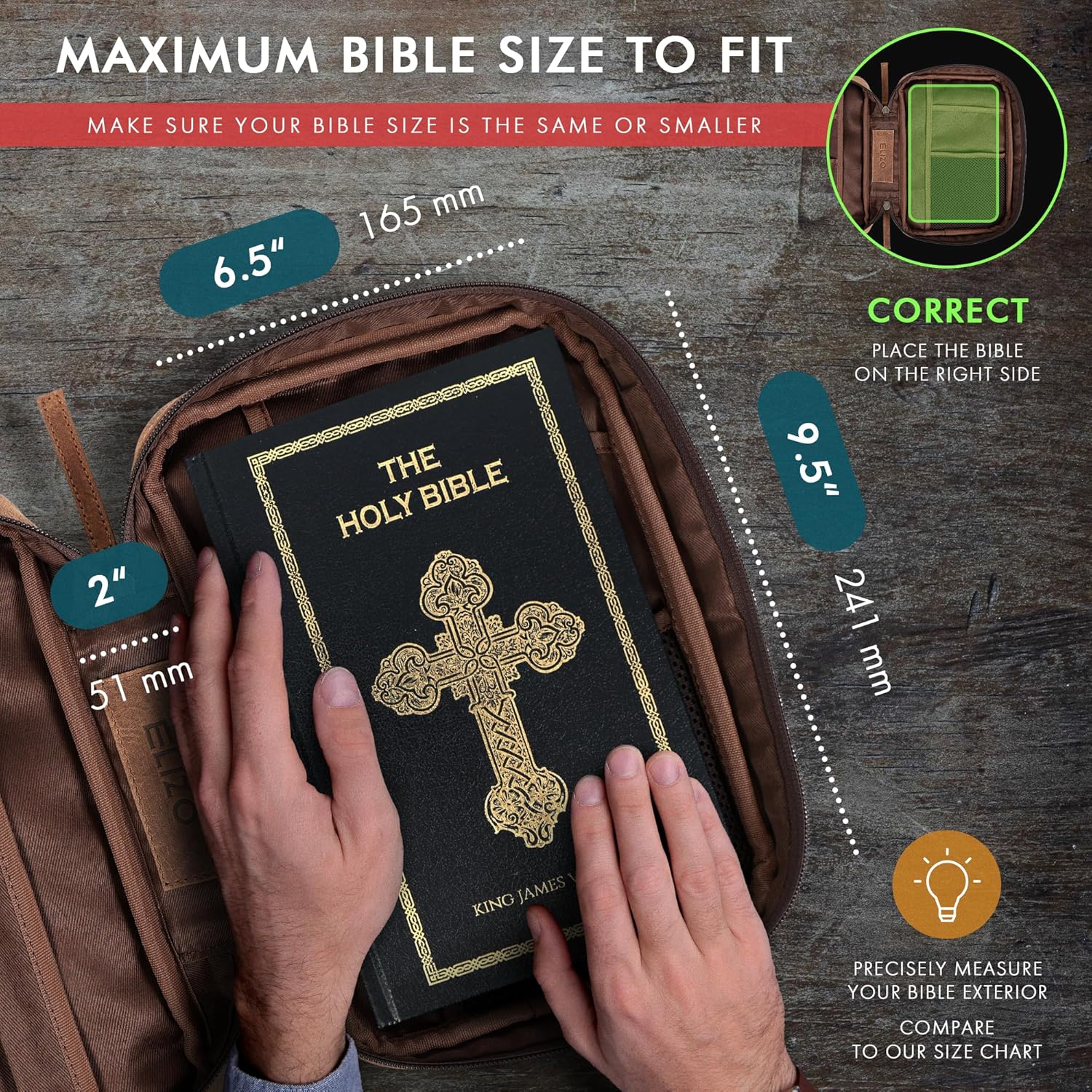 Standard Leather Bible Case (Saddle)