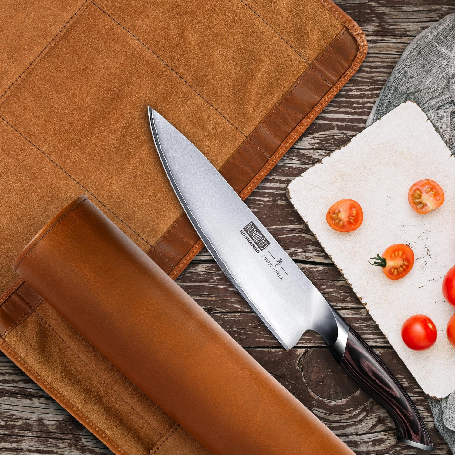 Leather Knife Roll for Chefs – 4 Slots (Savannah)