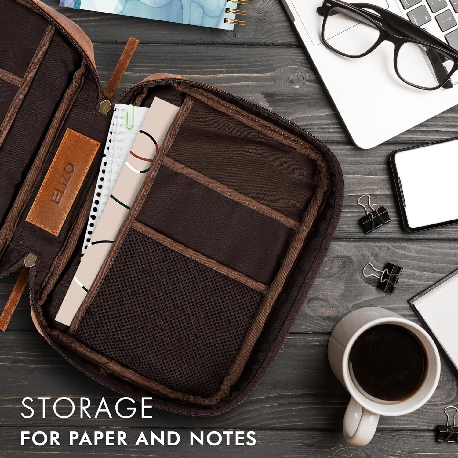 Study Leather Bible Case (Cognac)