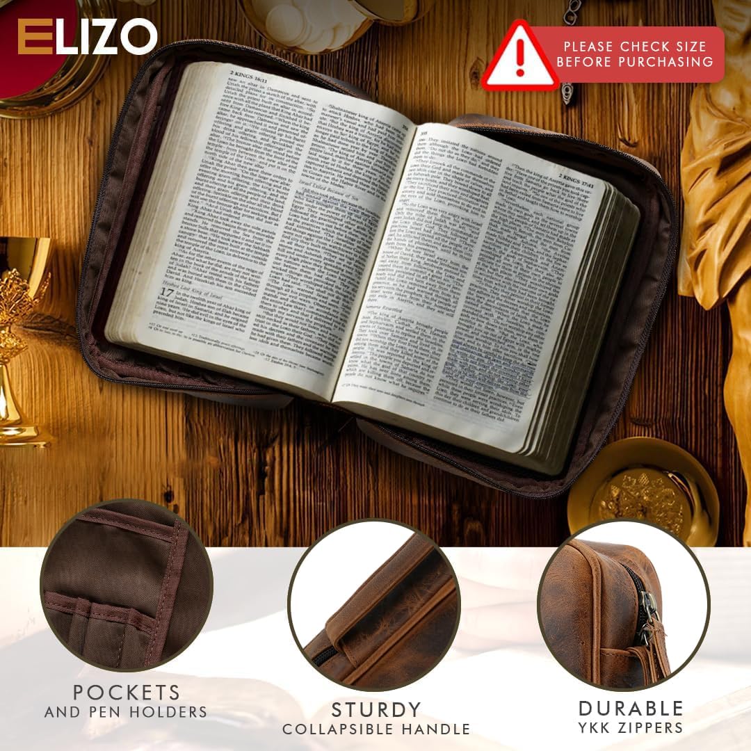 Large Leather Bible Case (Bourbon)
