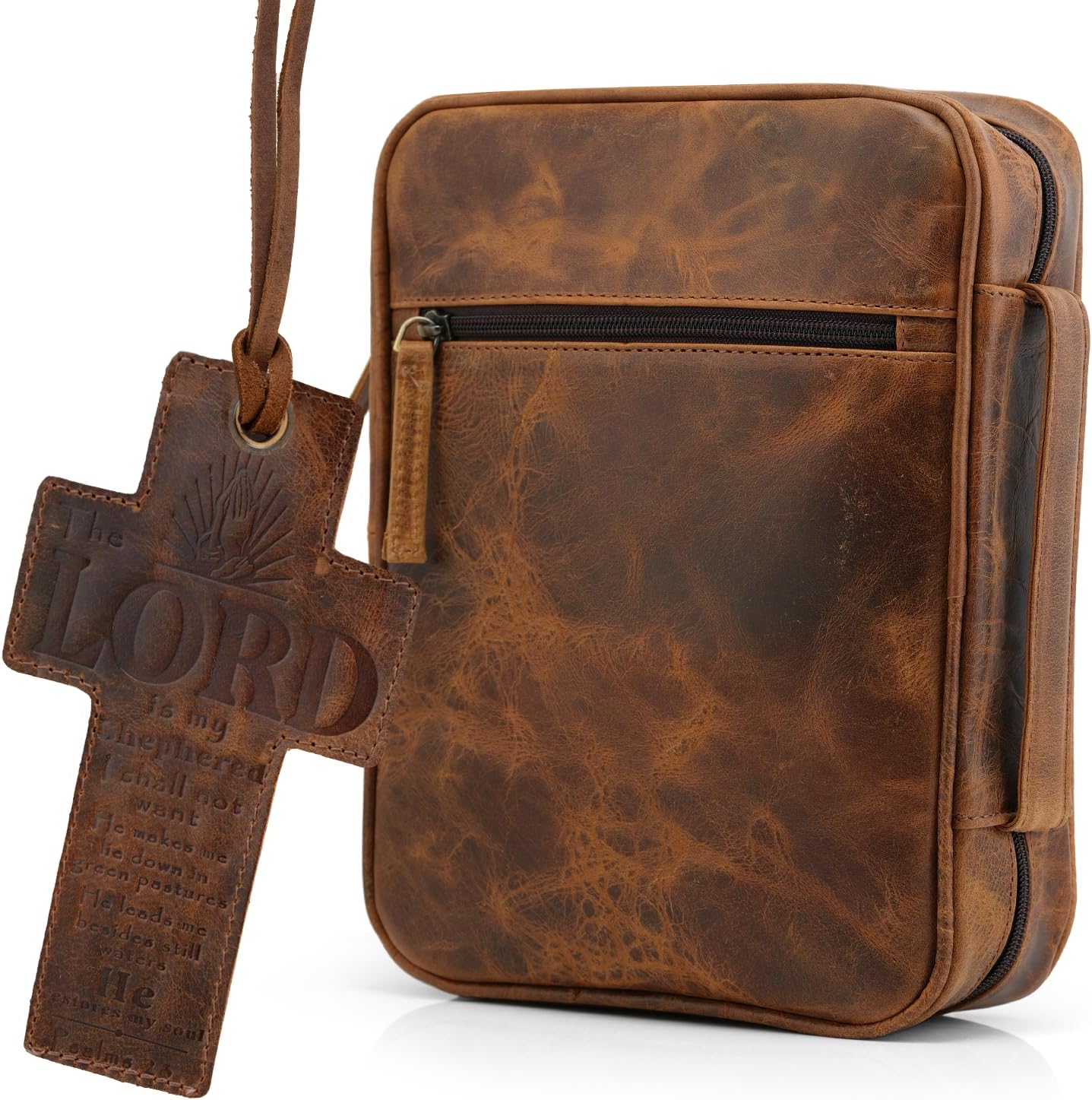 Large Leather Bible Case (Bourbon)