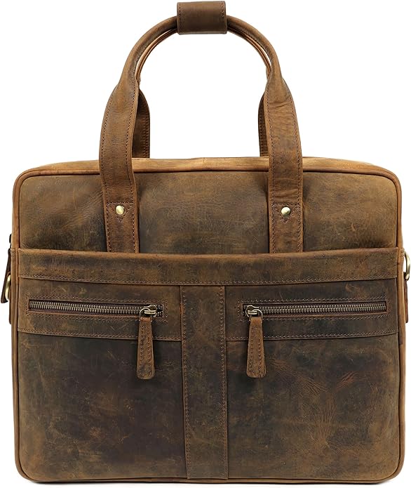 Leather Briefcase for 16-Inch Laptop (Grizzly), #product_type - Elizo