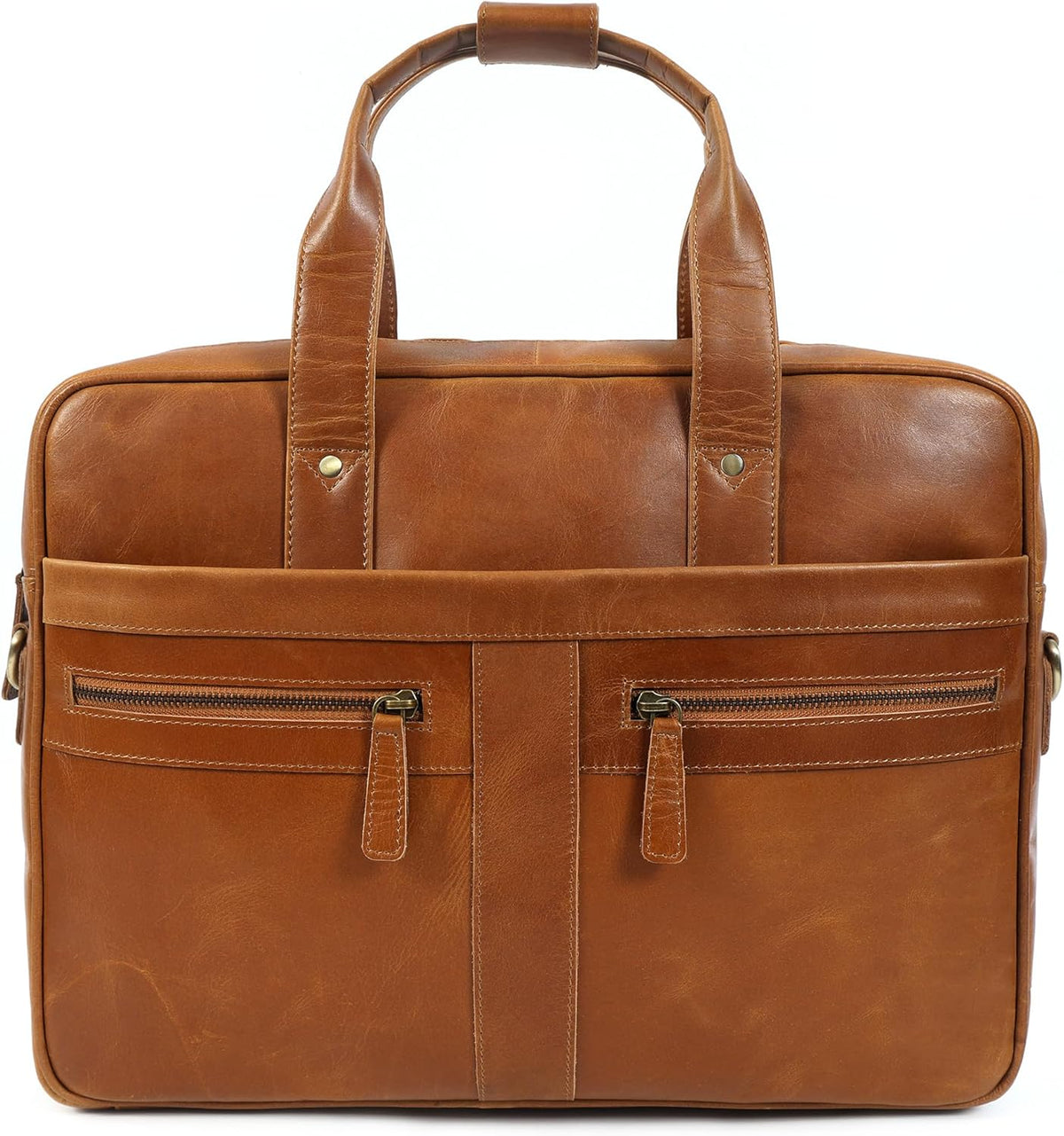 Leather Briefcase for 16-Inch Laptop (Tan), #product_type - Elizo