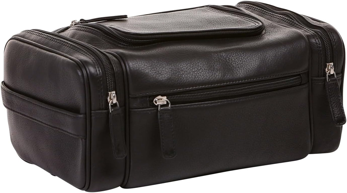 Leather Toiletry Bag (XLarge) (Black), #product_type - Elizo