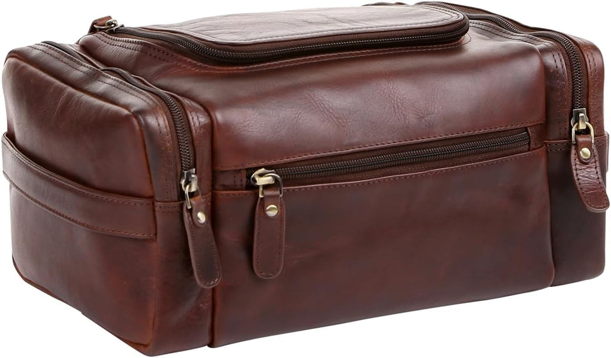 Leather Toiletry Bag (XLarge) (Chestnut), #product_type - Elizo