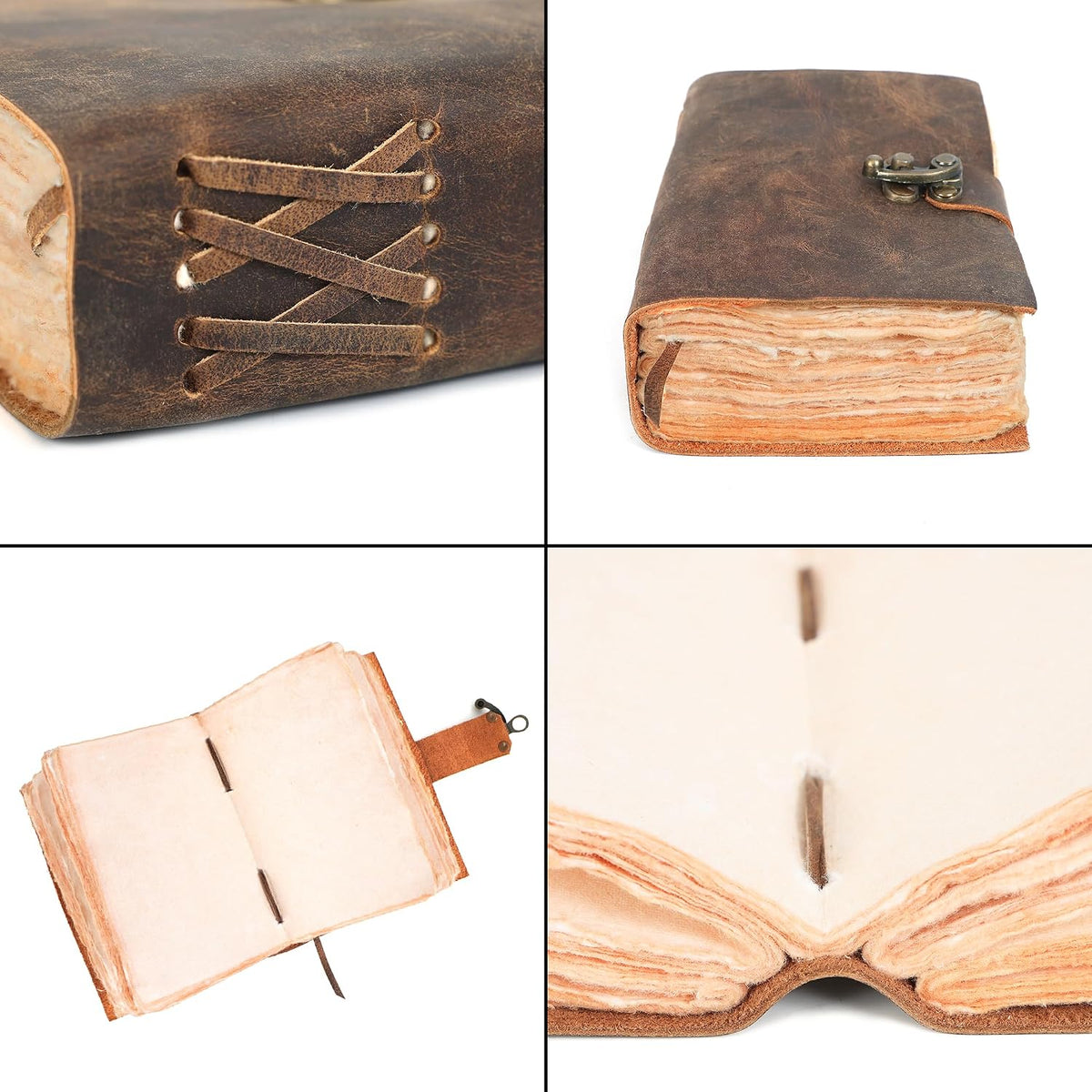 Leather Journal (4X6) - Lock Closure - Teak Brown