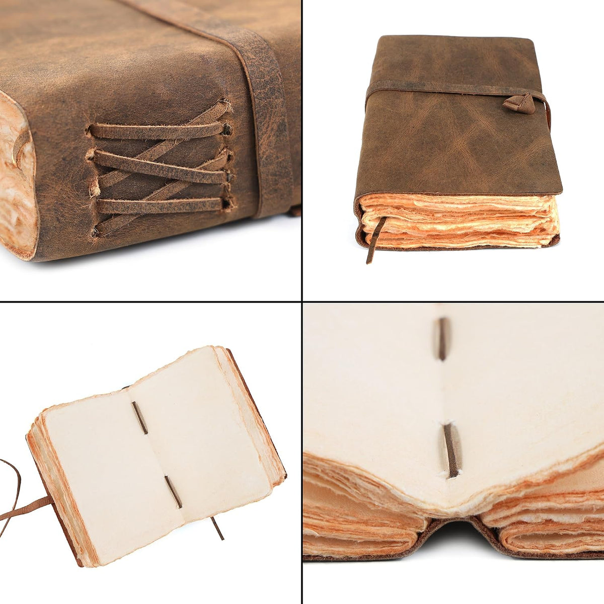 Leather Journal (4X6) - Strap Lock Closure - Teak Brown