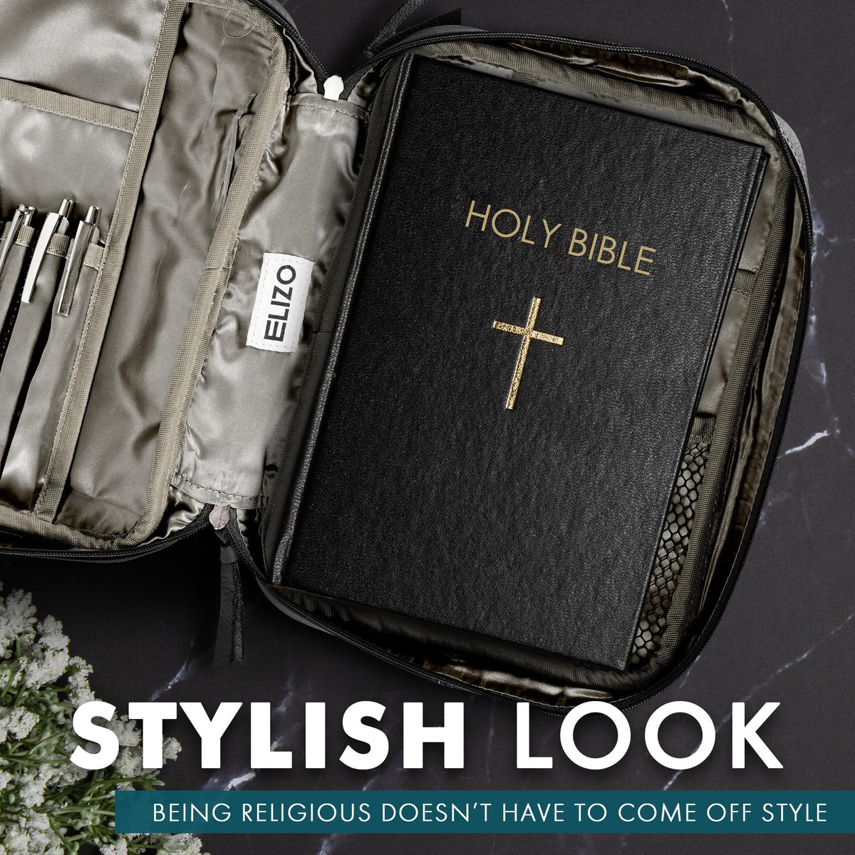 XL Leather Bible Cover Black, #product_type - Elizo